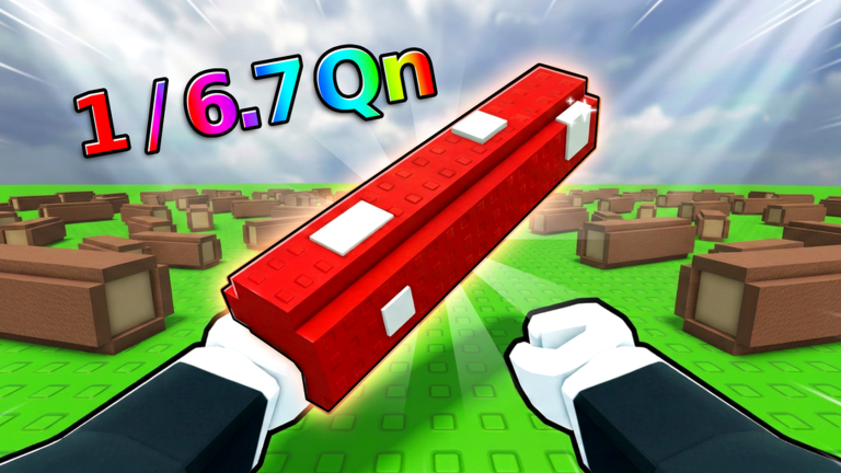 Gloved hands holding a giant red rare log above a field of timber in My Timber Pets